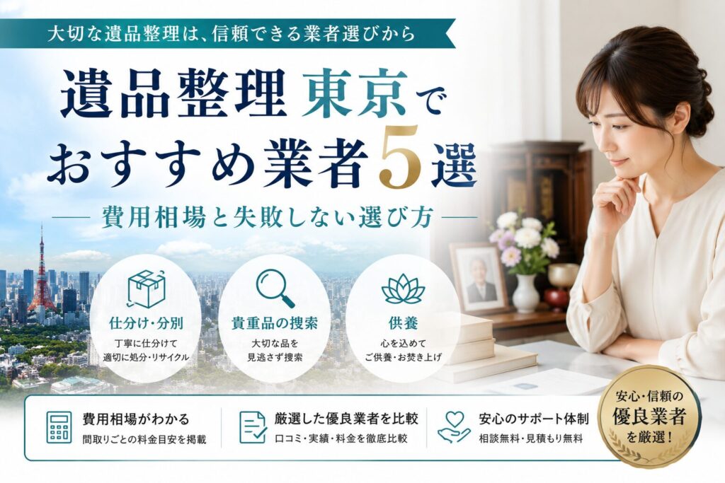 遺品整理 東京でおすすめ業者5選|費用相場と失敗しない選択