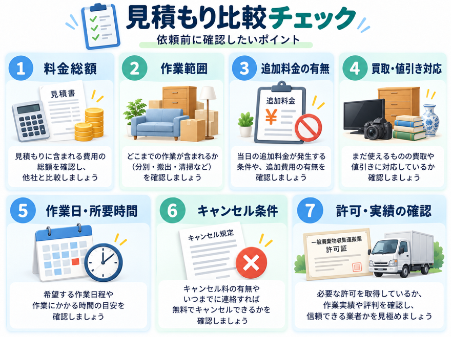 見積もりを比較するときのチェックポイント